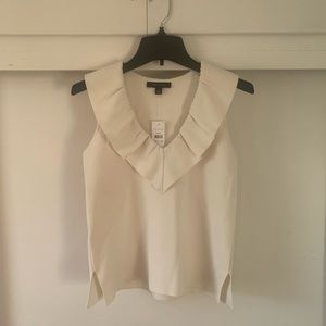 NWT Ann Taylor White V Neck Blouse